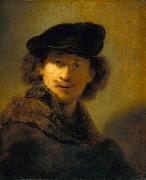 Rembrandt Peale Self Portrait with Velvet Beret oil on canvas